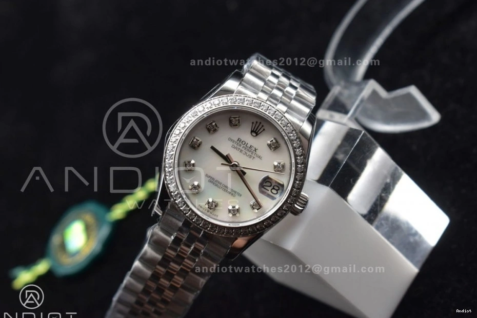 Dial President 278289 On White Steel Ladies Syle Bracelet Bezel 316L DateJust WF 31 Fluted 0427